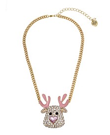 Pave Reindeer Pendant Necklace