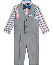 Baby Boys Heather Poplin Vest, Shirt and Dress Pants, 3 Piece Set