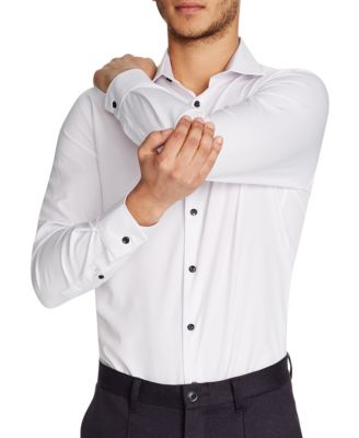 Men's Slim-Fit Solid Performance Stretch Cooling Comfort Dress Shirt