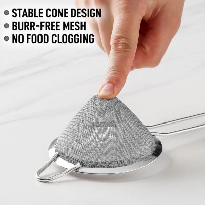 Cone Shaped Cocktail Strainer for Cocktails, Tea Herbs, Coffee & Drinks