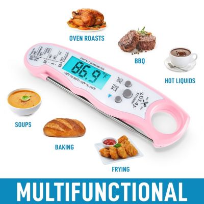 Instant Read Food Thermometer - Waterproof Digital Meat Thermometer