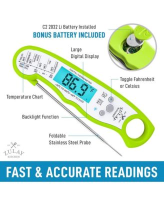 Instant Read Food Thermometer - Waterproof Digital Meat Thermometer