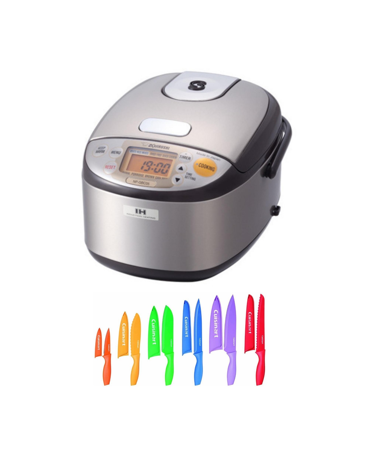 UPC 196271001348 product image for Zojirushi Induction Heating, Rice Cooker, And Warmer, 3-Cup With 12-Knife Set | upcitemdb.com