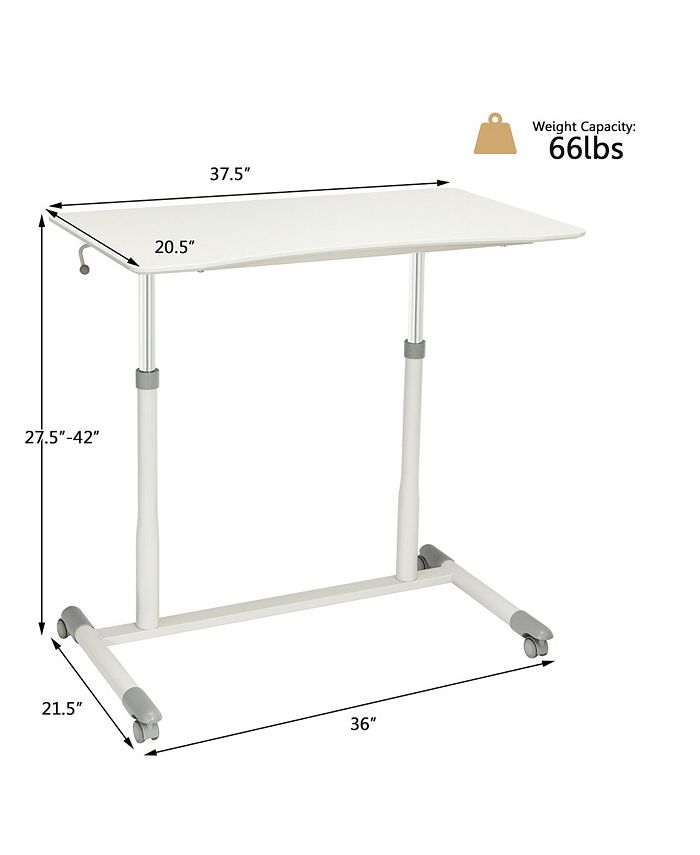 Costway Height Adjustable Computer Desk Sit to Stand Rolling Table Macy's
