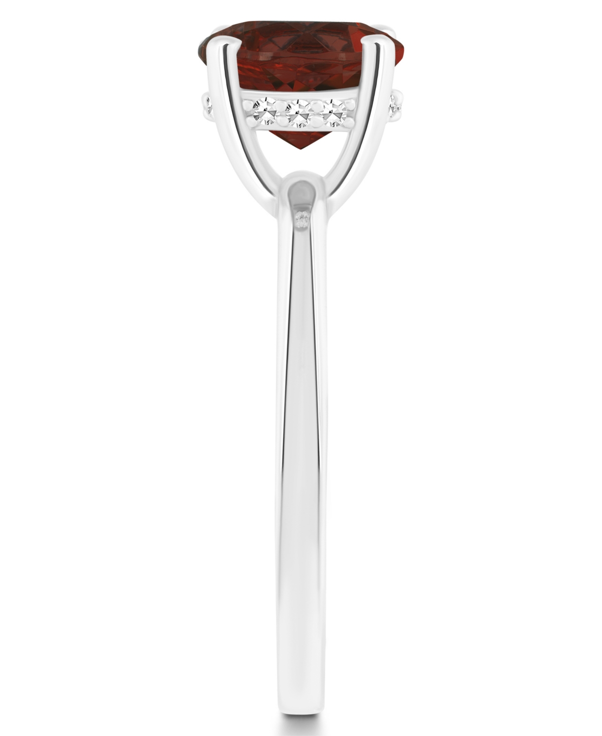 Macy's Women's(2-1/2 ct.t.w.) and Diamond Accent Ring in Sterling Silver - Garnet