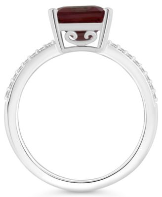 Women's Garnet (4 ct.t.w.) and Diamond (1/10 ct.t.w.) Ring in Sterling Silver