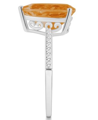 Women's Citrine (2-3/4 ct.t.w.) and Diamond (1/10 ct.t.w.) Ring in Sterling Silver