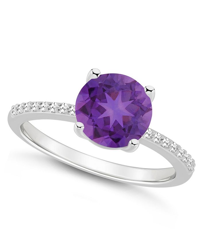 Macy's Women's Amethyst (13/4 ct.t.w.) and Diamond (1/10 ct.t.w.) Ring