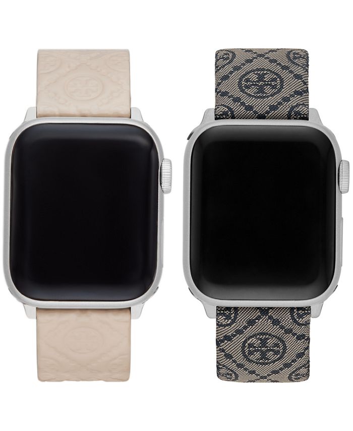 Tory Burch Women's The T Monogram Jacquard and Leather Bands for Apple Watch®  38mm/40mm/41mm & Reviews - All Watches - Jewelry & Watches - Macy's