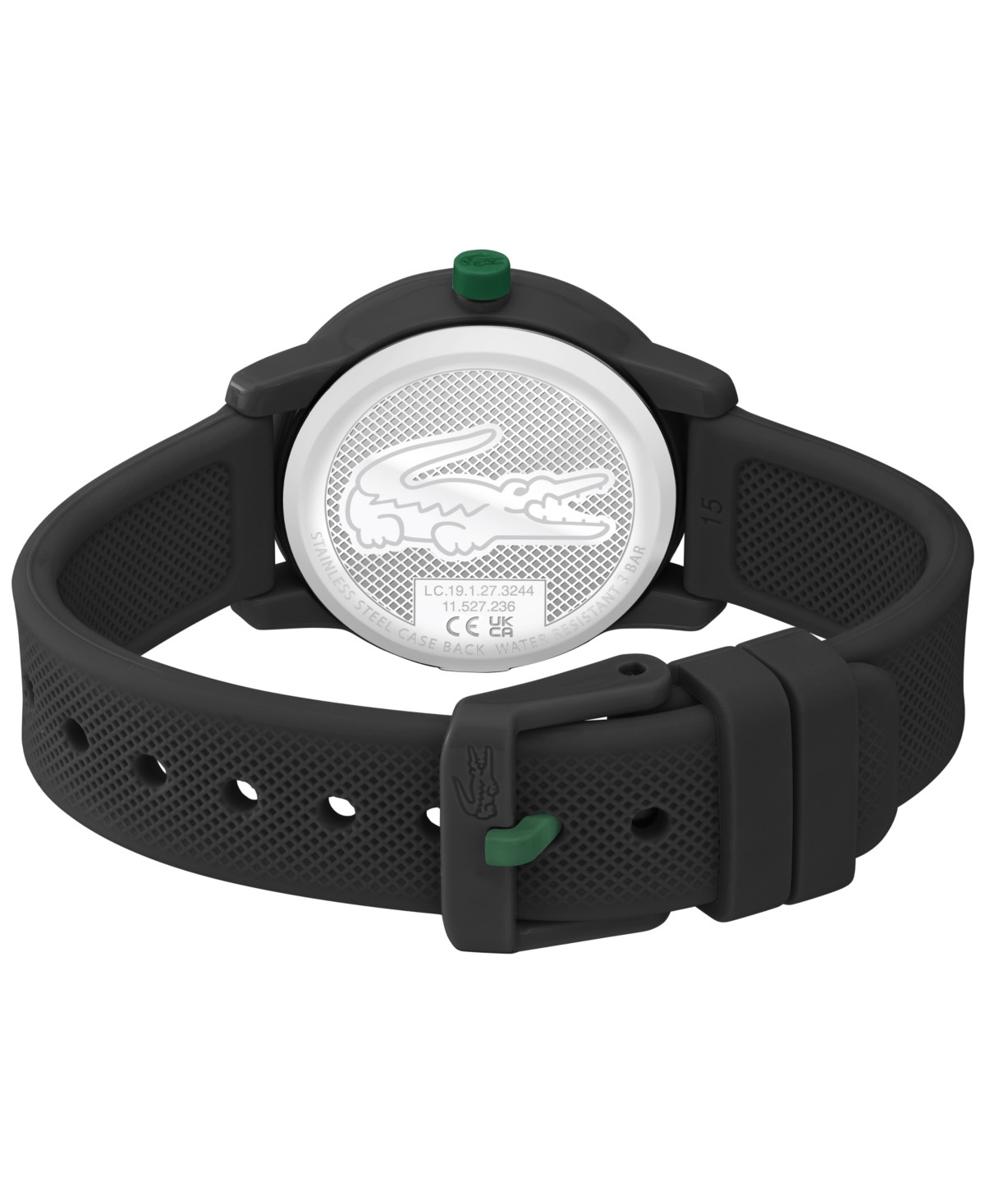 Детские часы Lacoste L.12.12 с чёрным силиконовым ремешком, 32 мм — фото 1