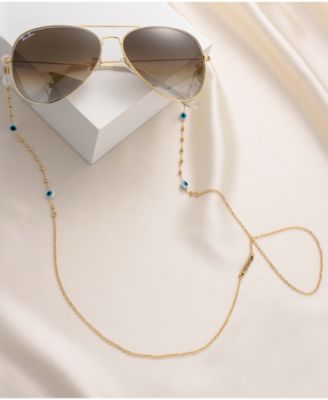 Women's 18k Gold Plated Evil Eye Beaded Glasses Chain