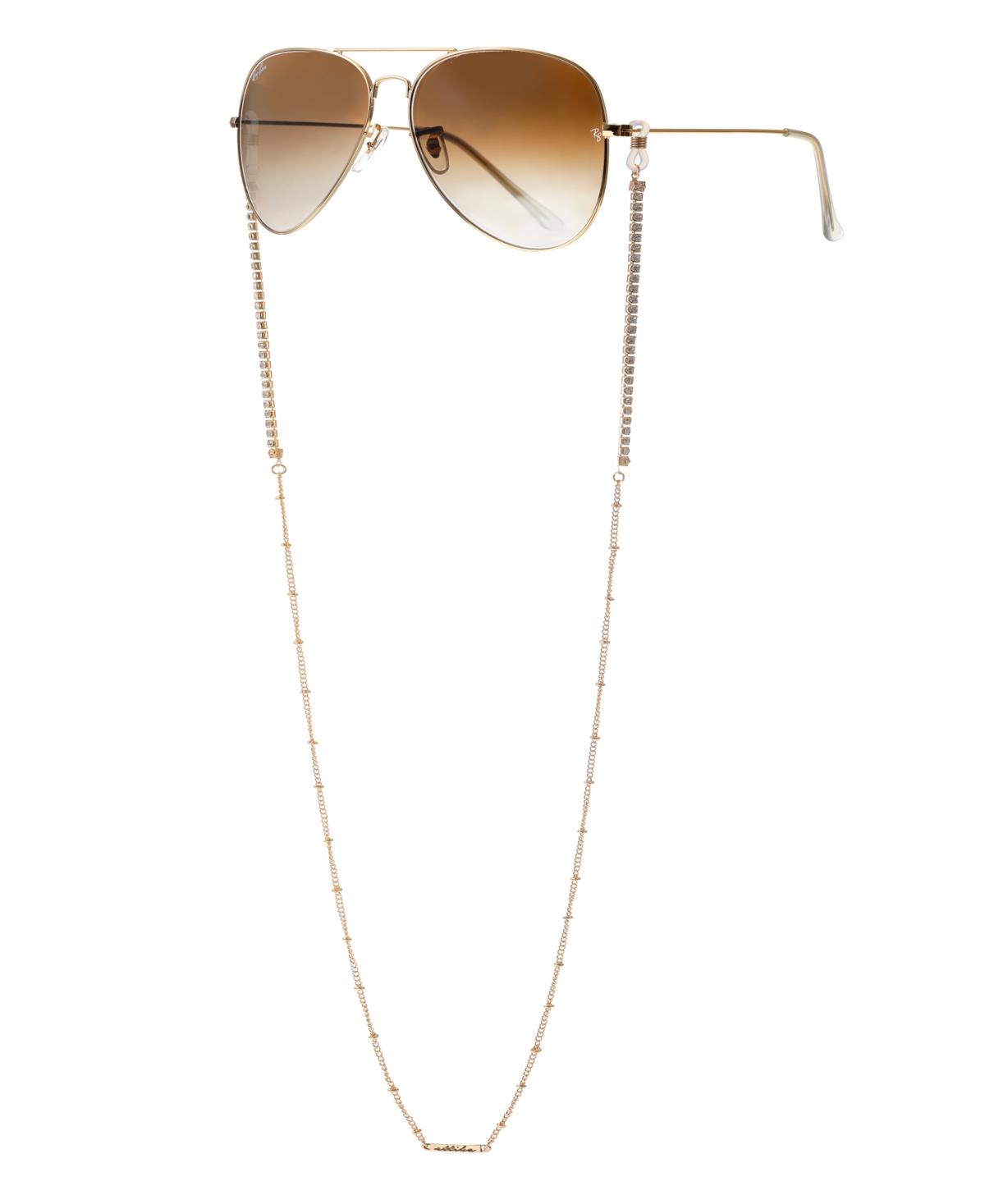 Women's 18k Gold Plated Crystal Shores Glasses Chain - Gold-Plated