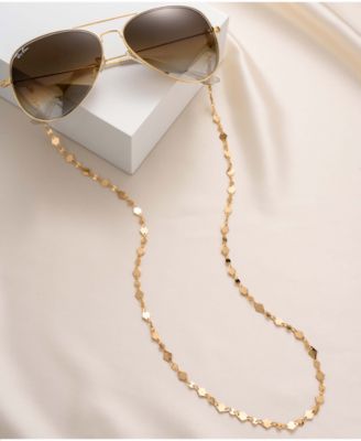Women's 18k Gold Plated Real Aces Glasses Chain