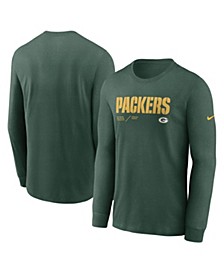 Men's Green Green Bay Packers Sideline Infograph Lock Up Performance Long Sleeve T-Shirt