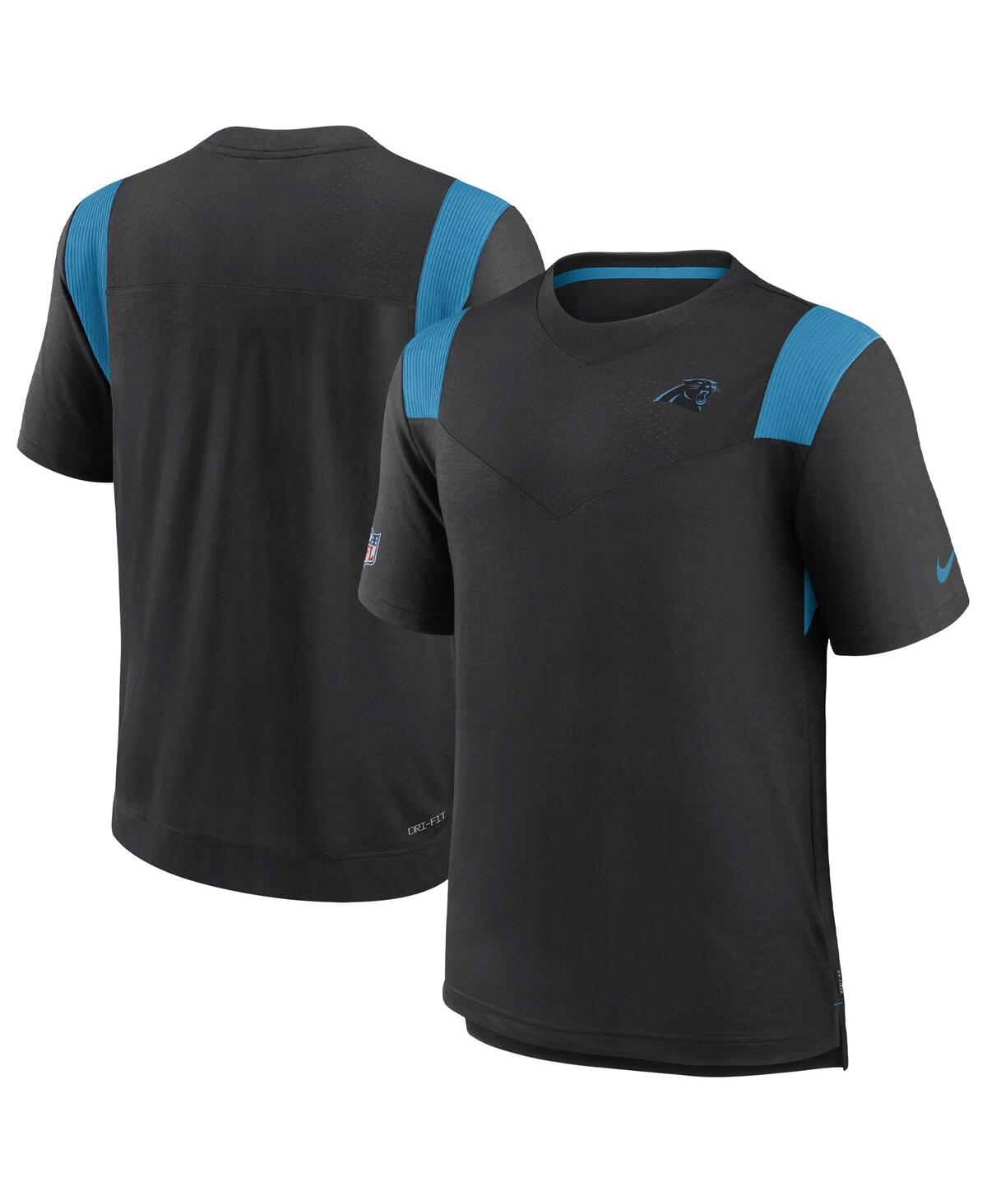 Shop Nike Men's  Black Carolina Panthers Sideline Tonal Logo Performance Player T-shirt