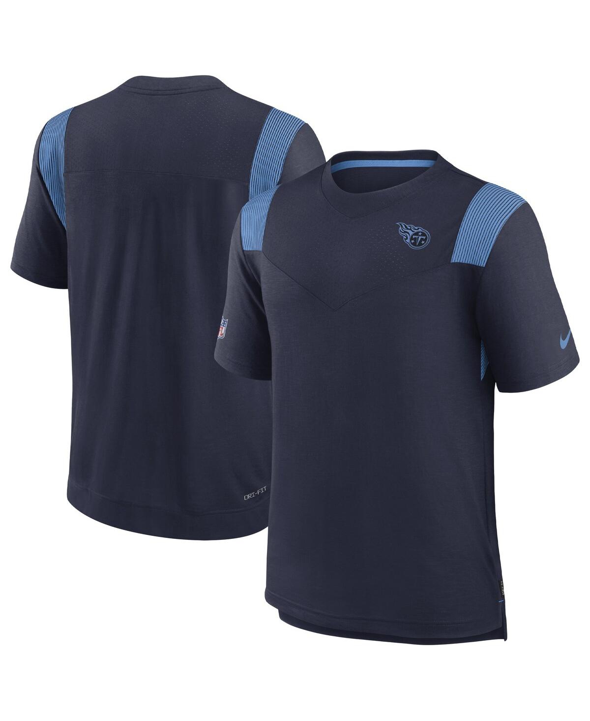 Nike Navy Tennessee Titans Sideline Tonal Logo Performance Player T-shirt In Navy