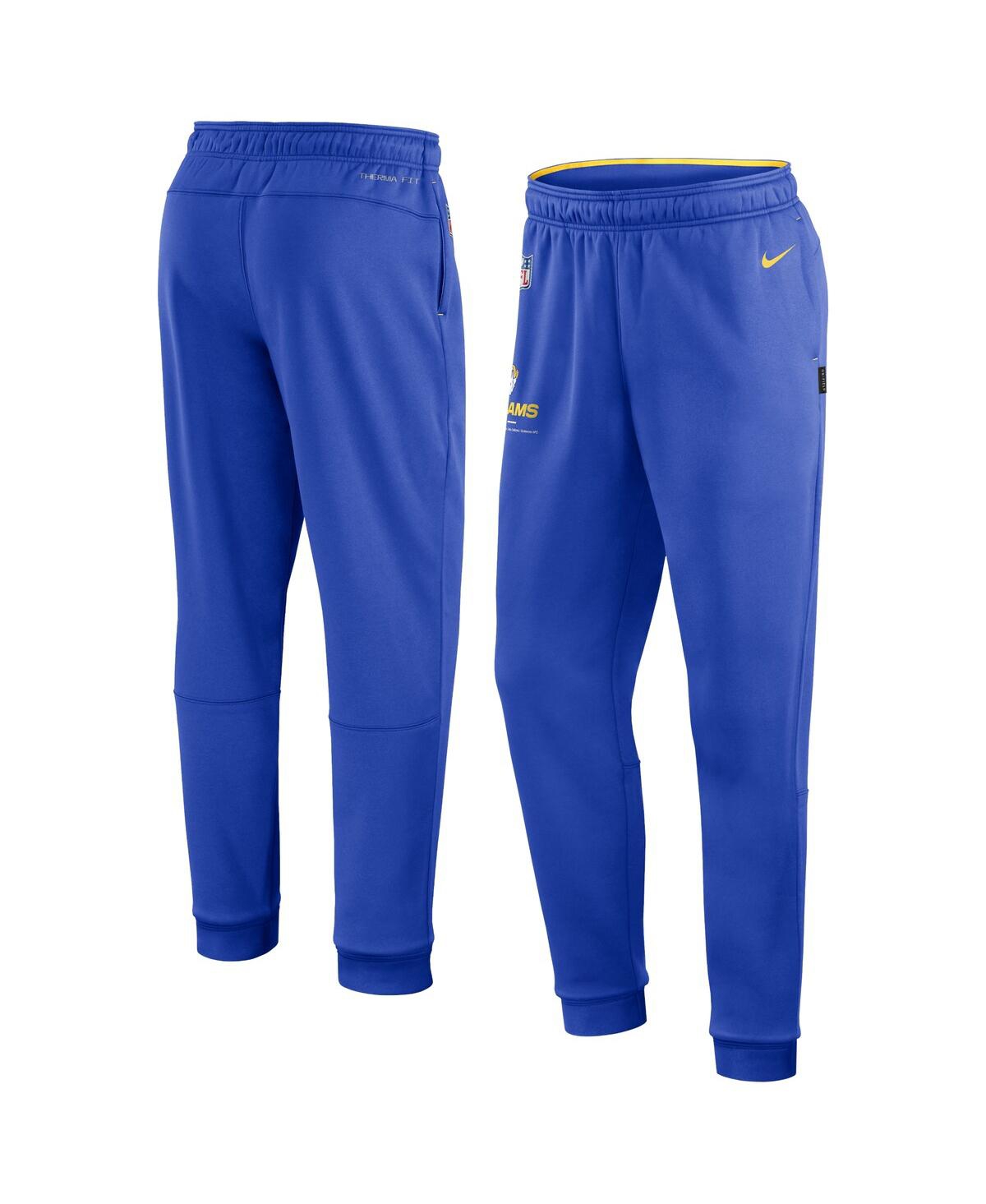 Shop Nike Men's  Royal Los Angeles Rams Sideline Logo Performance Pants