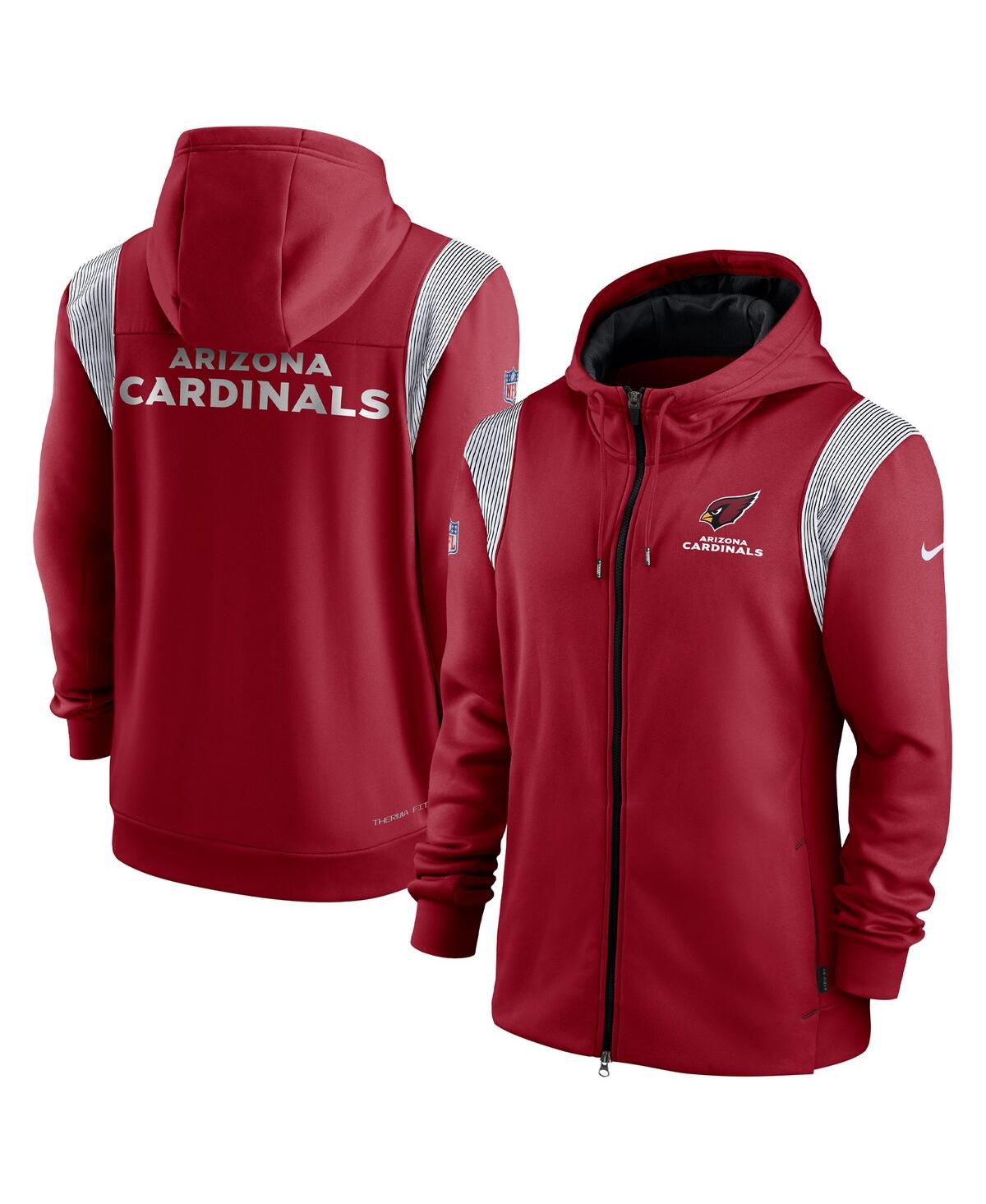 Shop Nike Men's  Cardinal Arizona Cardinals Performance Sideline Lockup Full-zip Hoodie