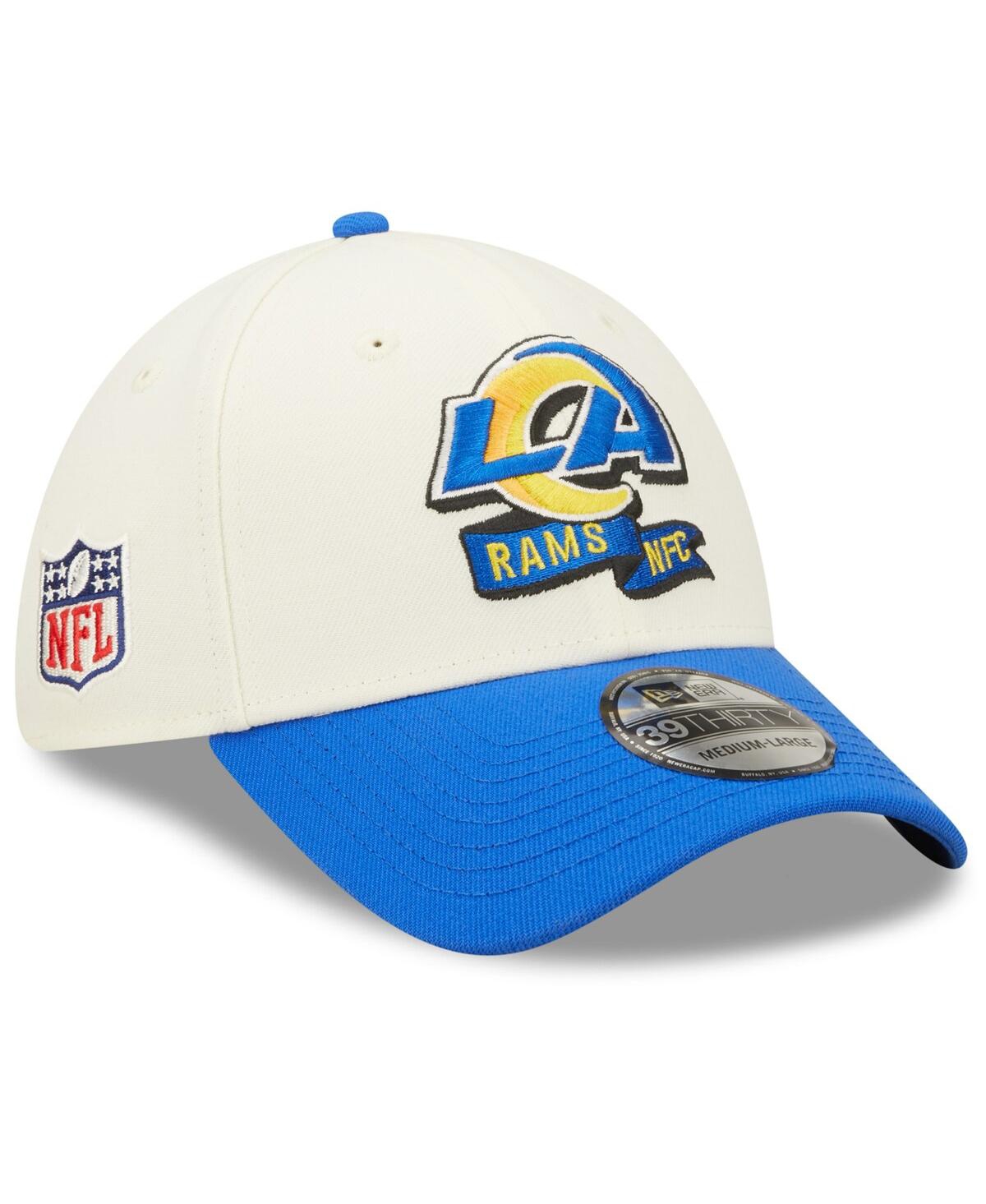 Shop New Era Men's  Cream, Royal Los Angeles Rams 2022 Sideline 39thirty 2-tone Flex Hat In Cream,royal