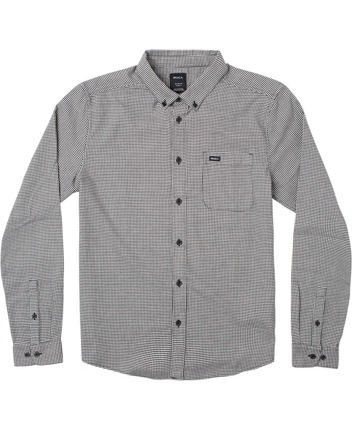 RVCA Men's Oxford Long Sleeve Button Down Shirt - Slim Fit With Chest Pocket - View #2