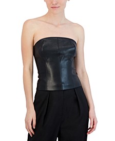 Women's Faux-Leather Removable-Strap Top
