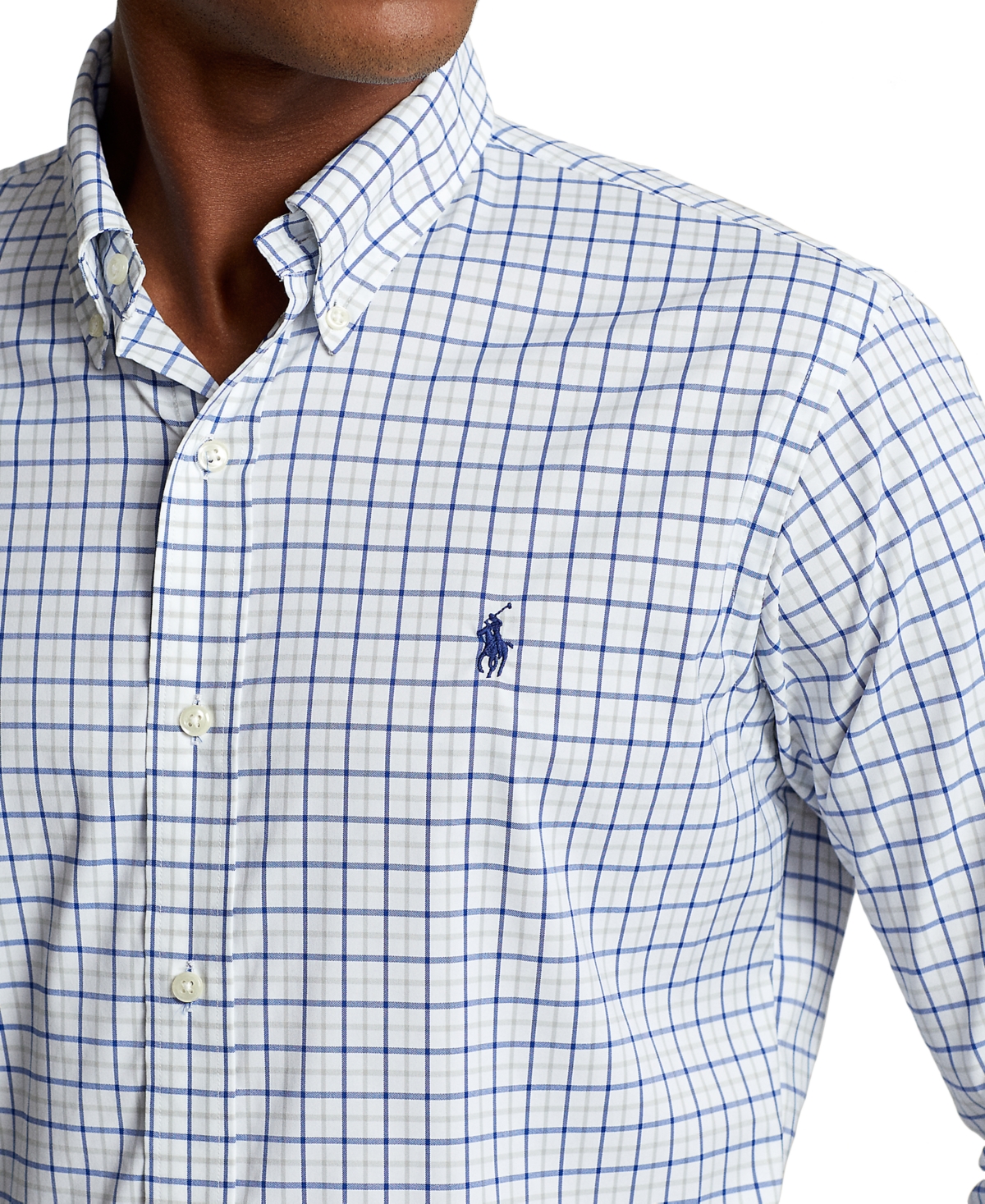 Polo Ralph Lauren Men's Classic-Fit Plaid Performance Shirt -Blue