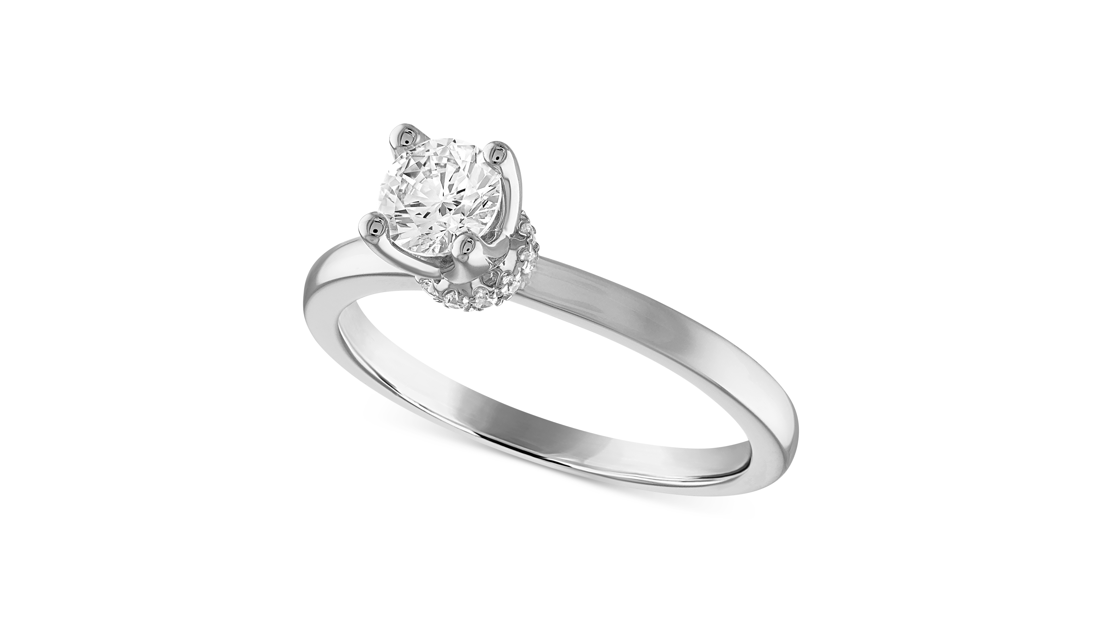 Alethea Certified Diamond Solitaire Engagement Ring (1/2 ct. t.w.) in 14k White Gold featuring diamonds with the De Beers Code of Origin, Created for