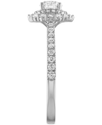 Certified Diamond Halo Engagement Ring (1 ct. t.w.) in 14k White Gold featuring diamonds with the De Beers Code of Origin, Created for Macy's