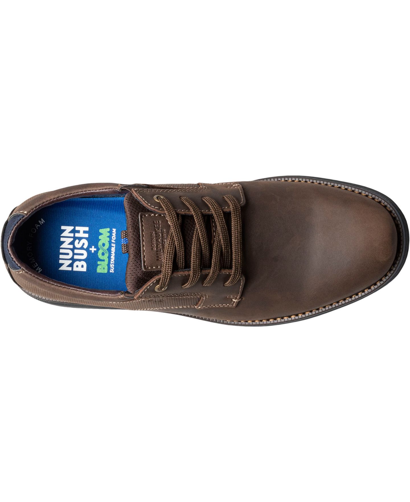Nunn Bush Men's Otto Plain Toe Oxfords, цвет: Коричневый — фото 4