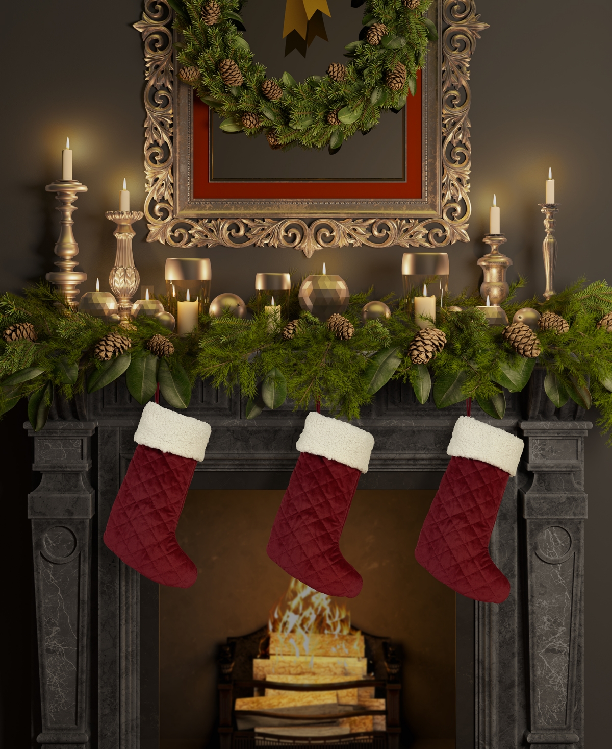 Casey Sherpa Quilted Christmas Stocking