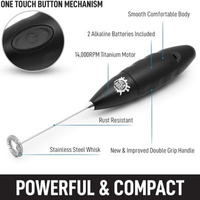 Handheld Electric Coffee Frother Drink Mixer with Batteries Included