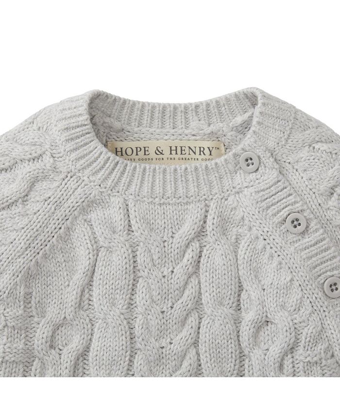 Hope & Henry Baby Boys Baby Cable Knit Sweater Romper - Macy's