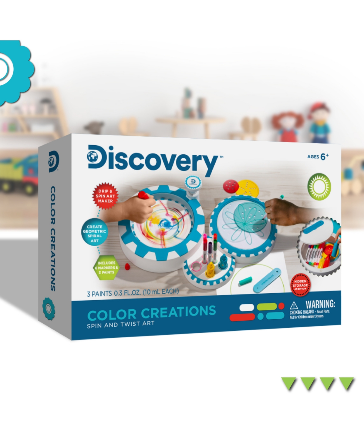 Discovery Spiral And Spin Art Station-set Includes In White