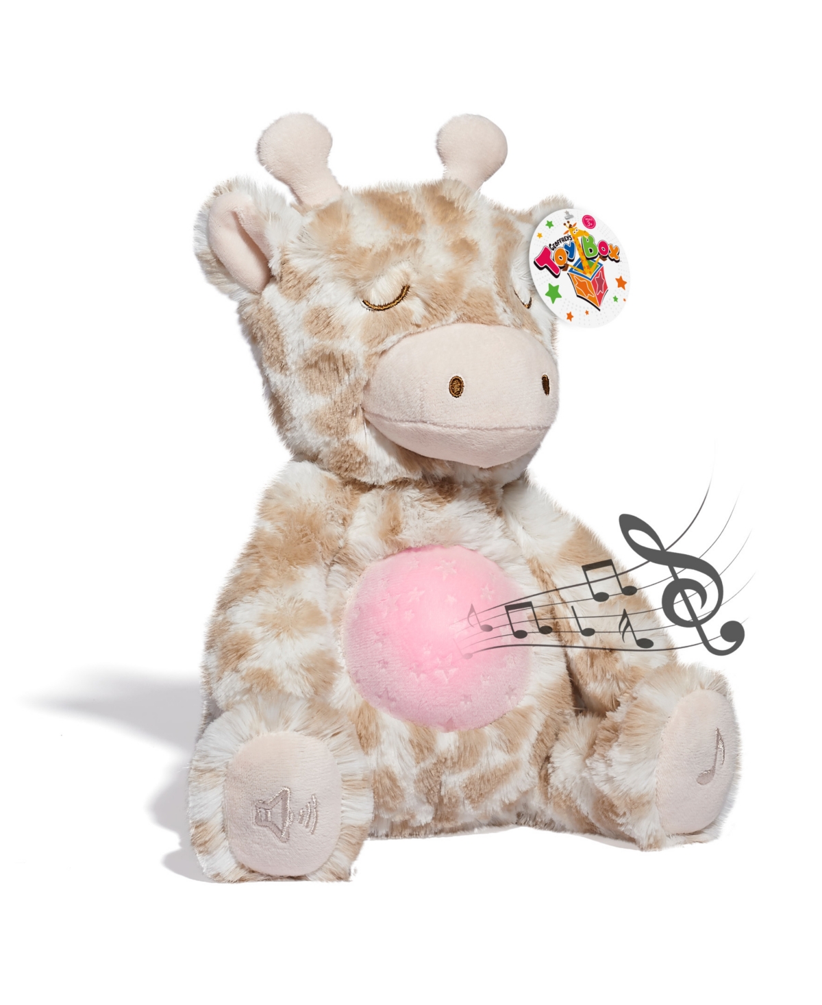 Geoffrey's Toy Box Kids' 10" Soothing Giraffe Plush Stuffed Animal Toy With Led Lights And Sound, Created For Macy's In Light,pastel Brown