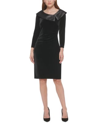 Jessica Howard Women s Satin Collar Velvet Dress Macy s