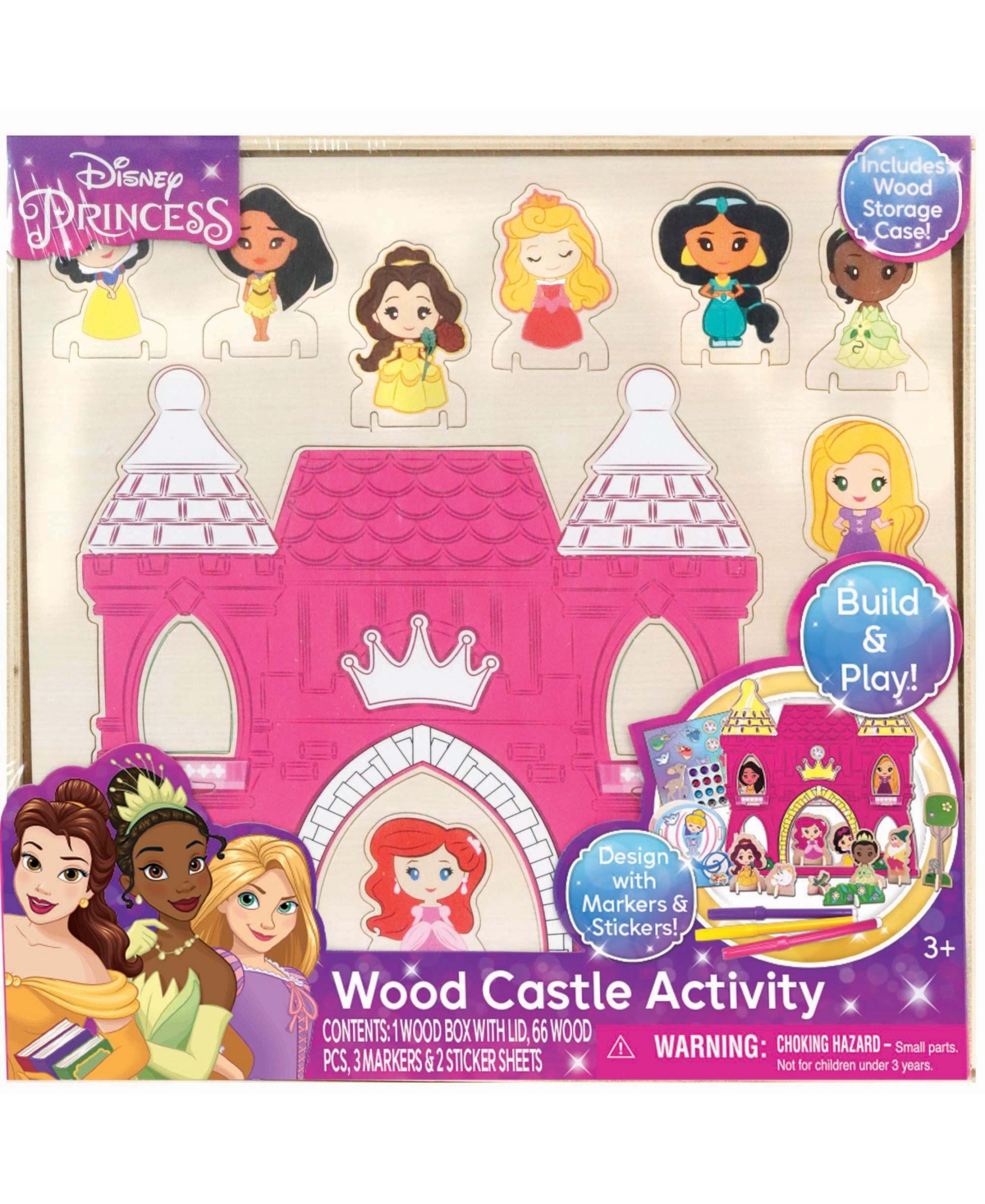 Princess Wood Castle Activity Building Decorating Set - Multi