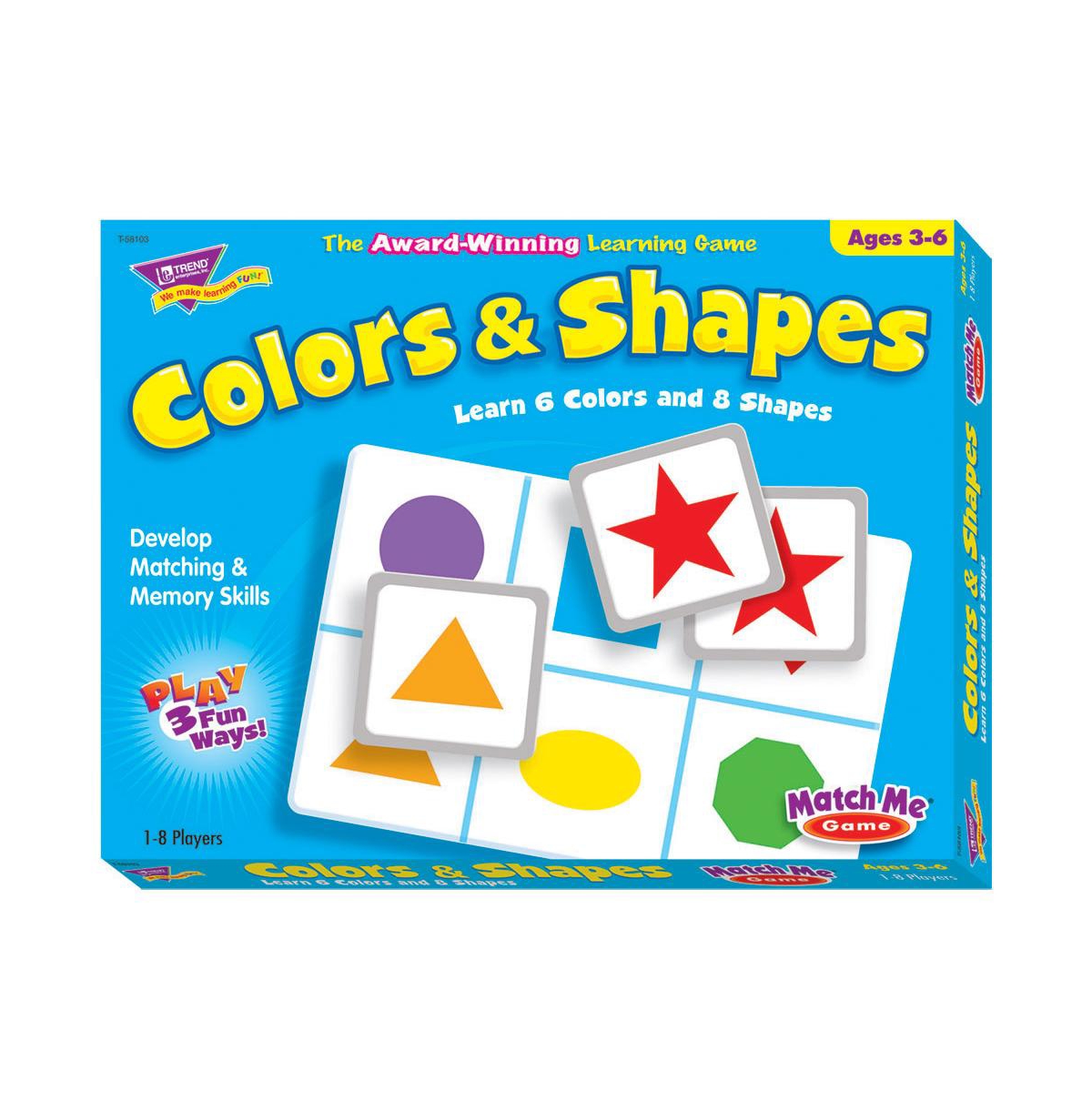 Trend Enterprises Kids' Trend Colors And Shapes Match Me Game In Multi