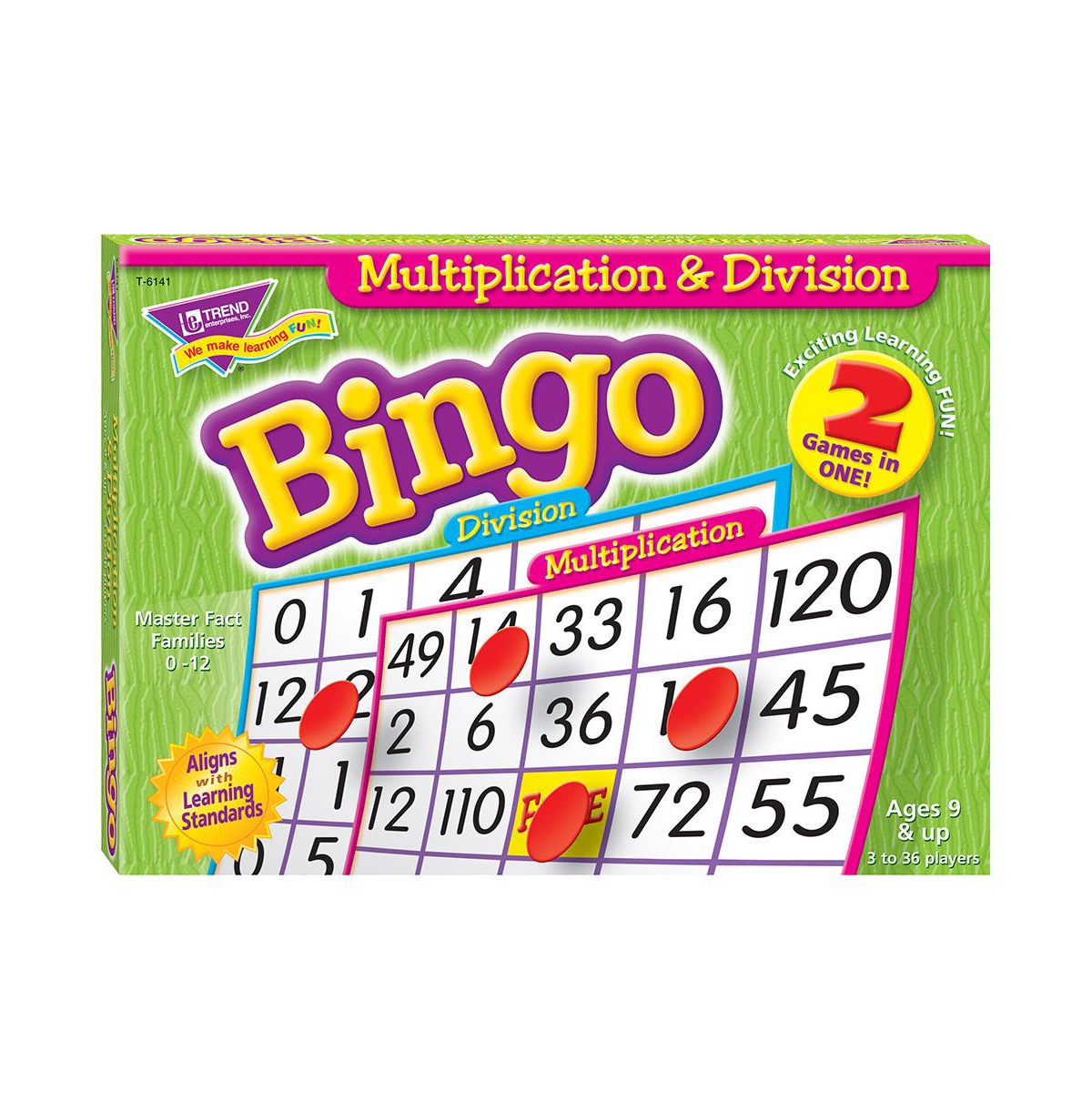 Trend Enterprises Kids' Multiplication Division Bingo Skill Game