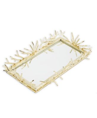 Rectangular Decorative Mirror Tray Design Border 16" x 9"
