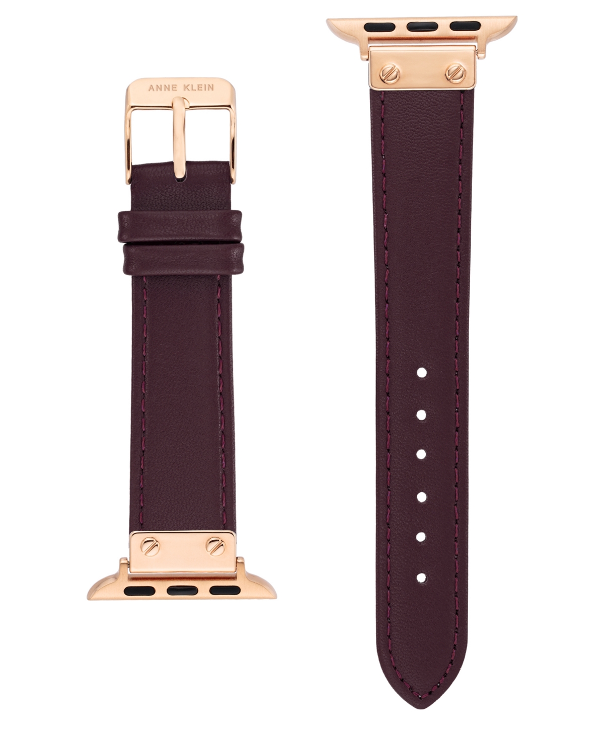 Women's Purple Genuine Leather Band Compatible with 42/44/45/Ultra/Ultra 2 Apple Watch - Purple, Gold-Tone