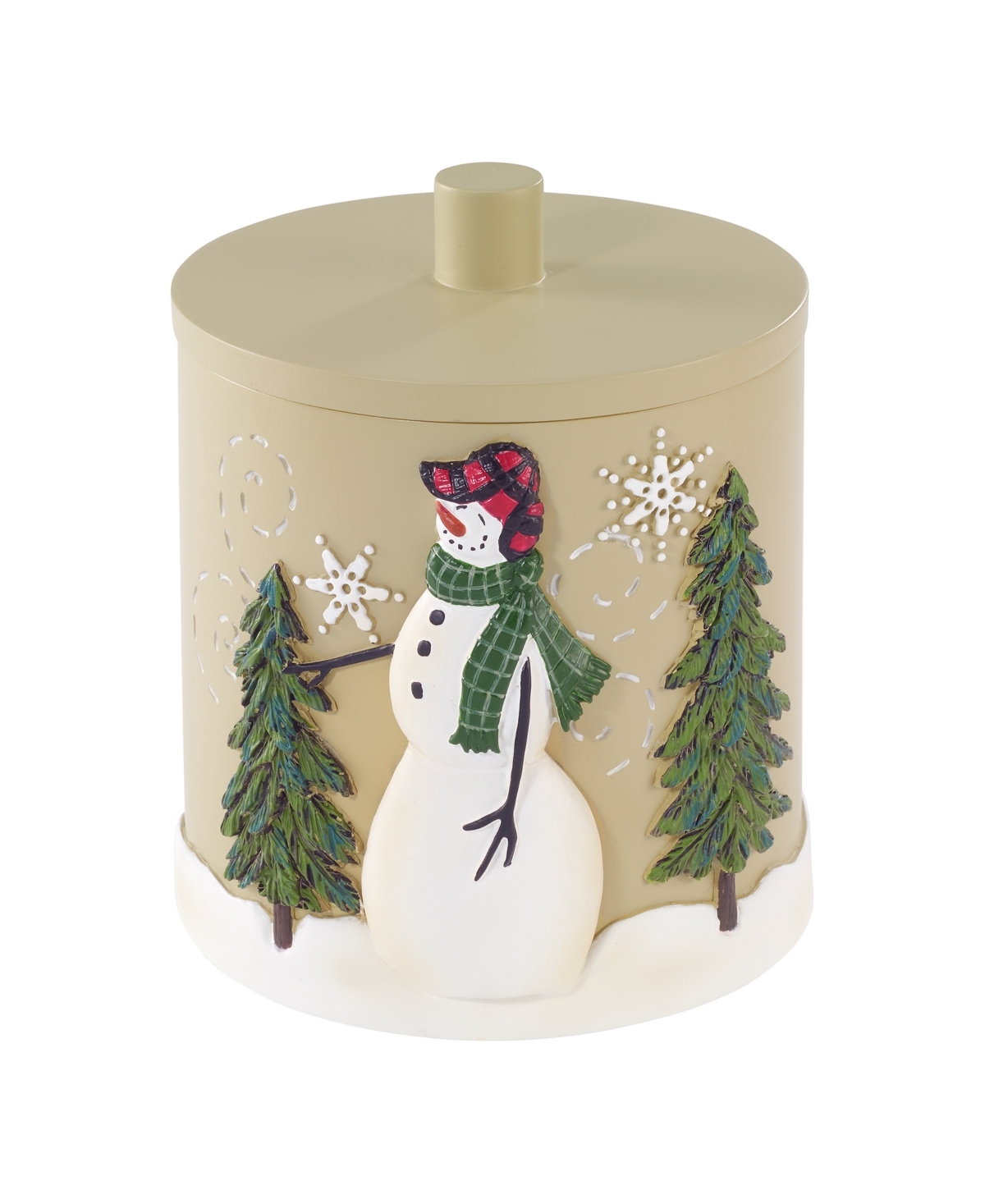 Snowman Gathering Holiday Resin Covered Jar - Multicolor