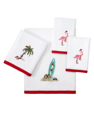 Avanti Flamingo Jingle Bath Towels In White