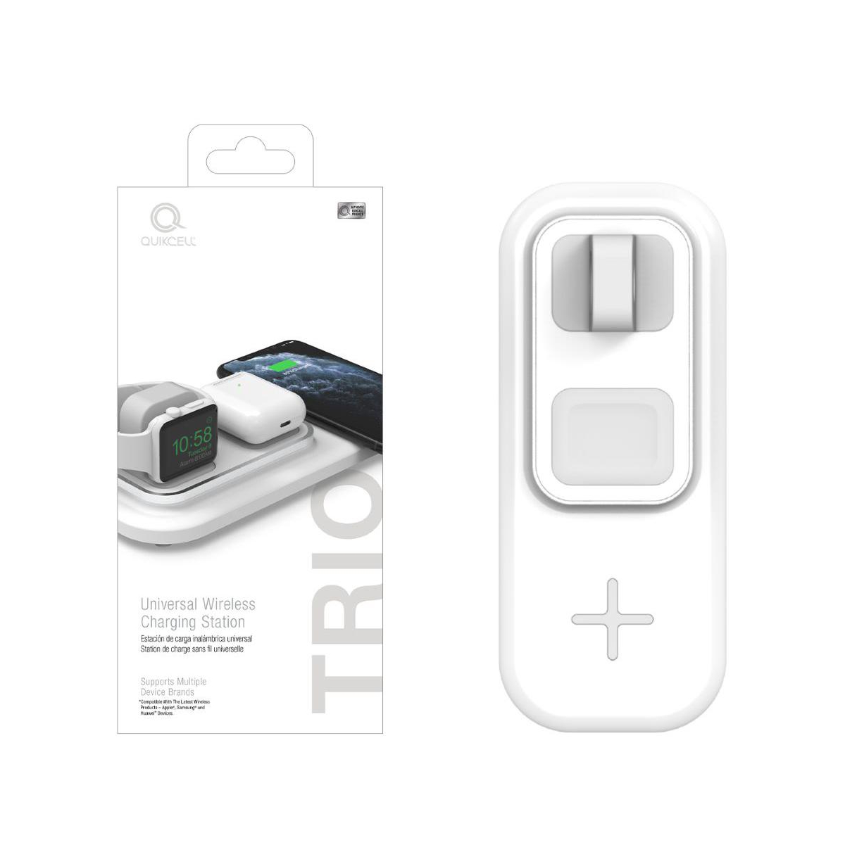 Trio 3-in-1 Qi Wireless Charger - Open White