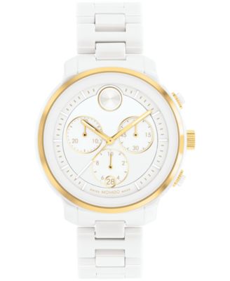 Movado bold white ceramic watch sale