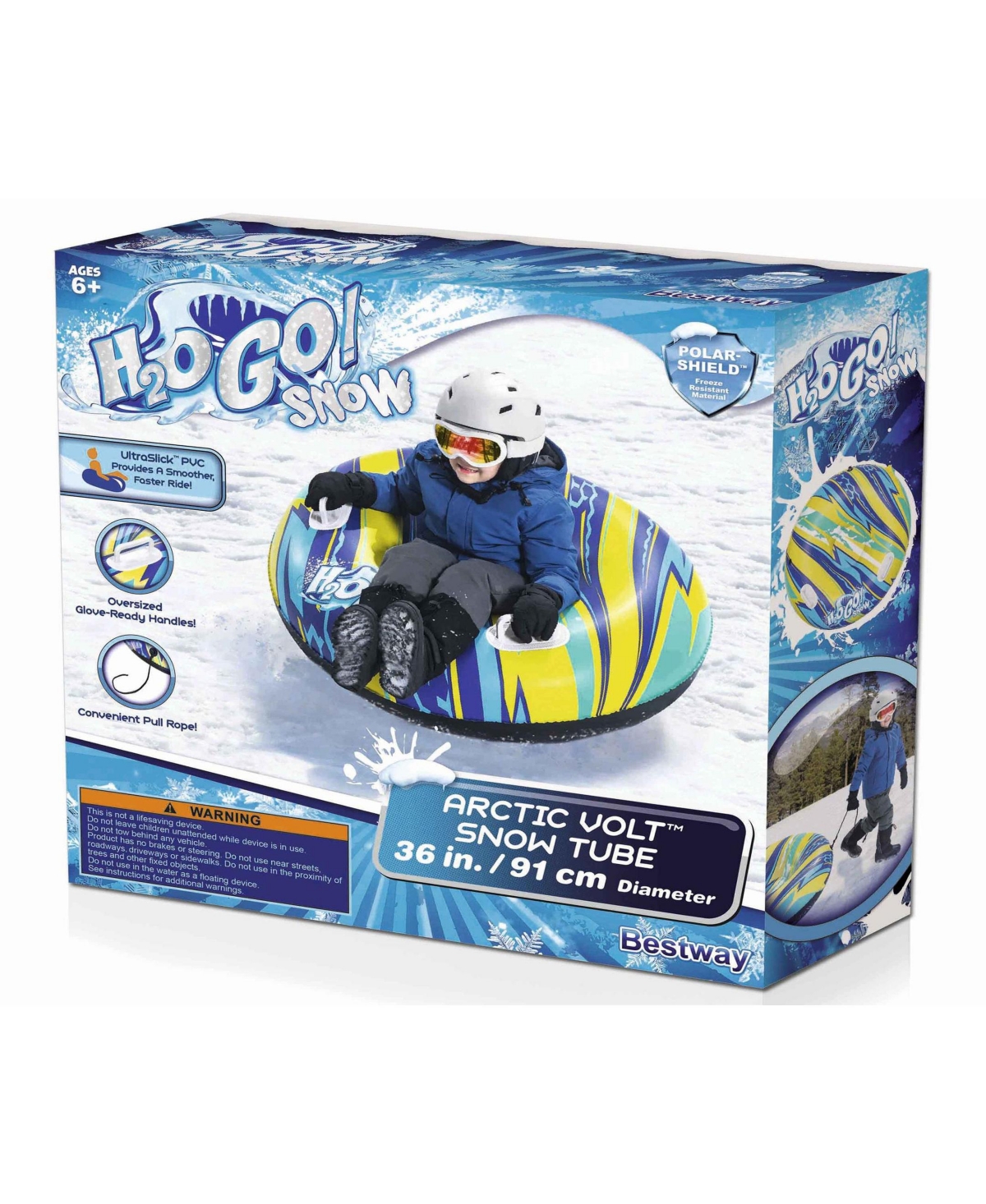Shop H2ogo Snow Arctic Volt 36" Inflatable Snow Tube Winter Sports In Multi