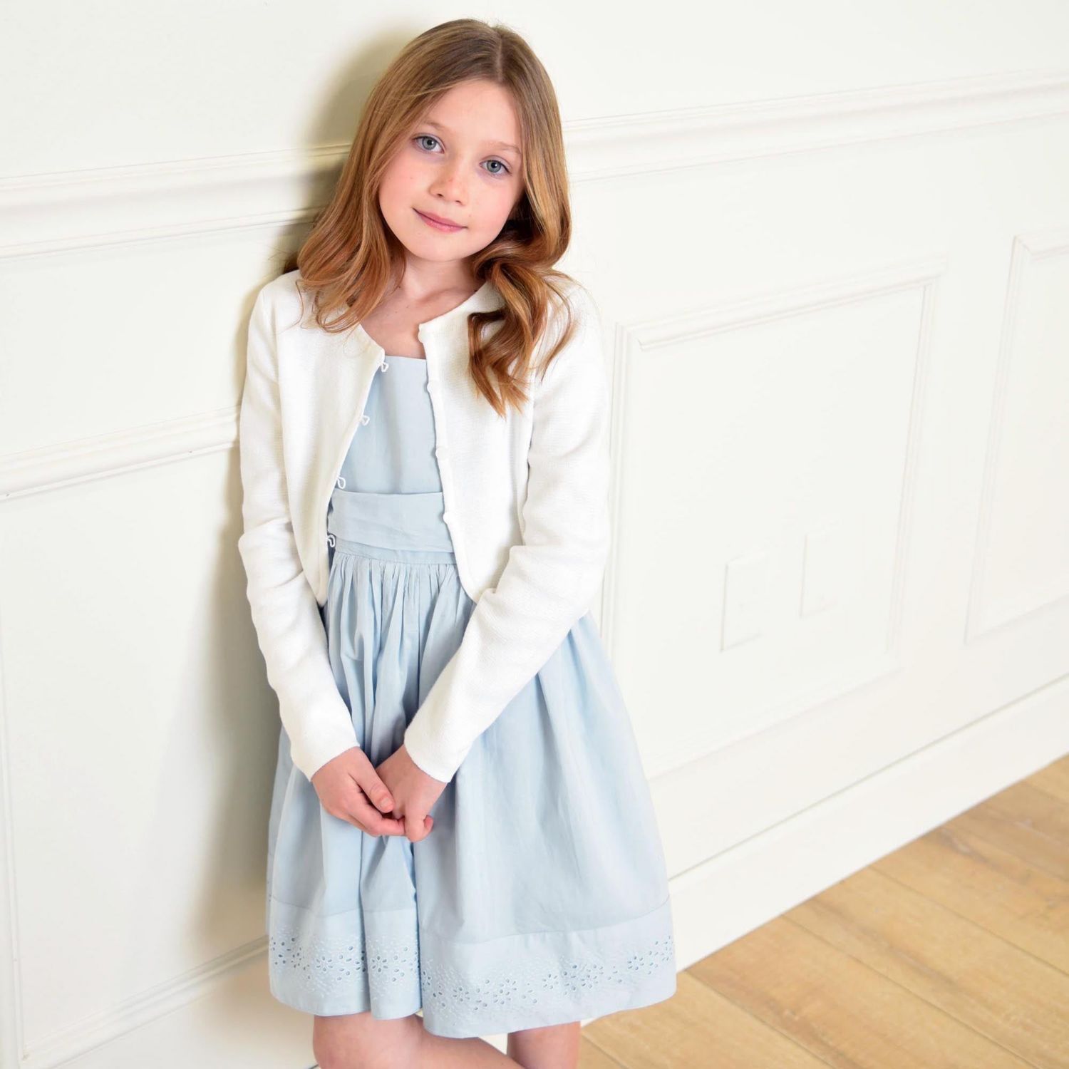 Hope and Henry Girls' Cropped Curved Hem Cardigan, Kids