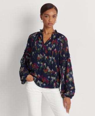 Lauren Ralph Lauren - Women's Floral Crinkle Georgette Blouse