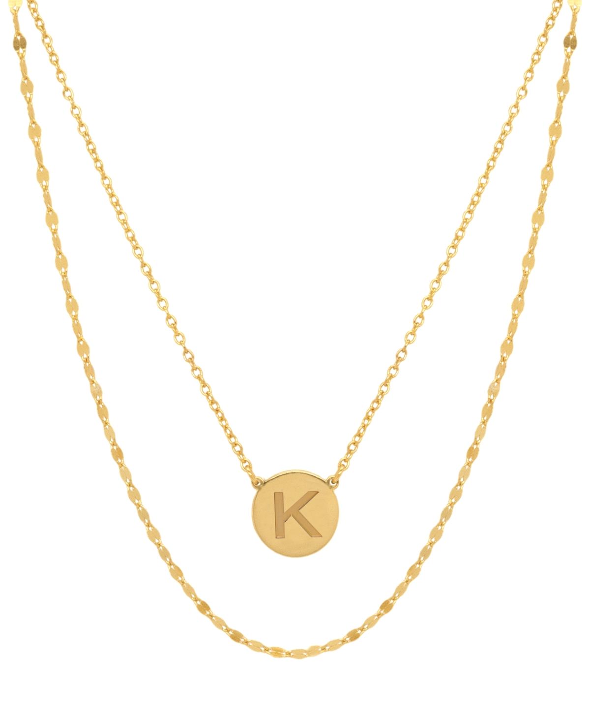 Giani Bernini Initial Disc Layered Pendant Necklace in 18kPlated Sterling Silver, Created for Macy's - K