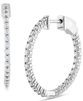 Grown With Love - Lab Grown Diamond Small Hoop Earrings (1 ct. t.w.) in 14k White Gold