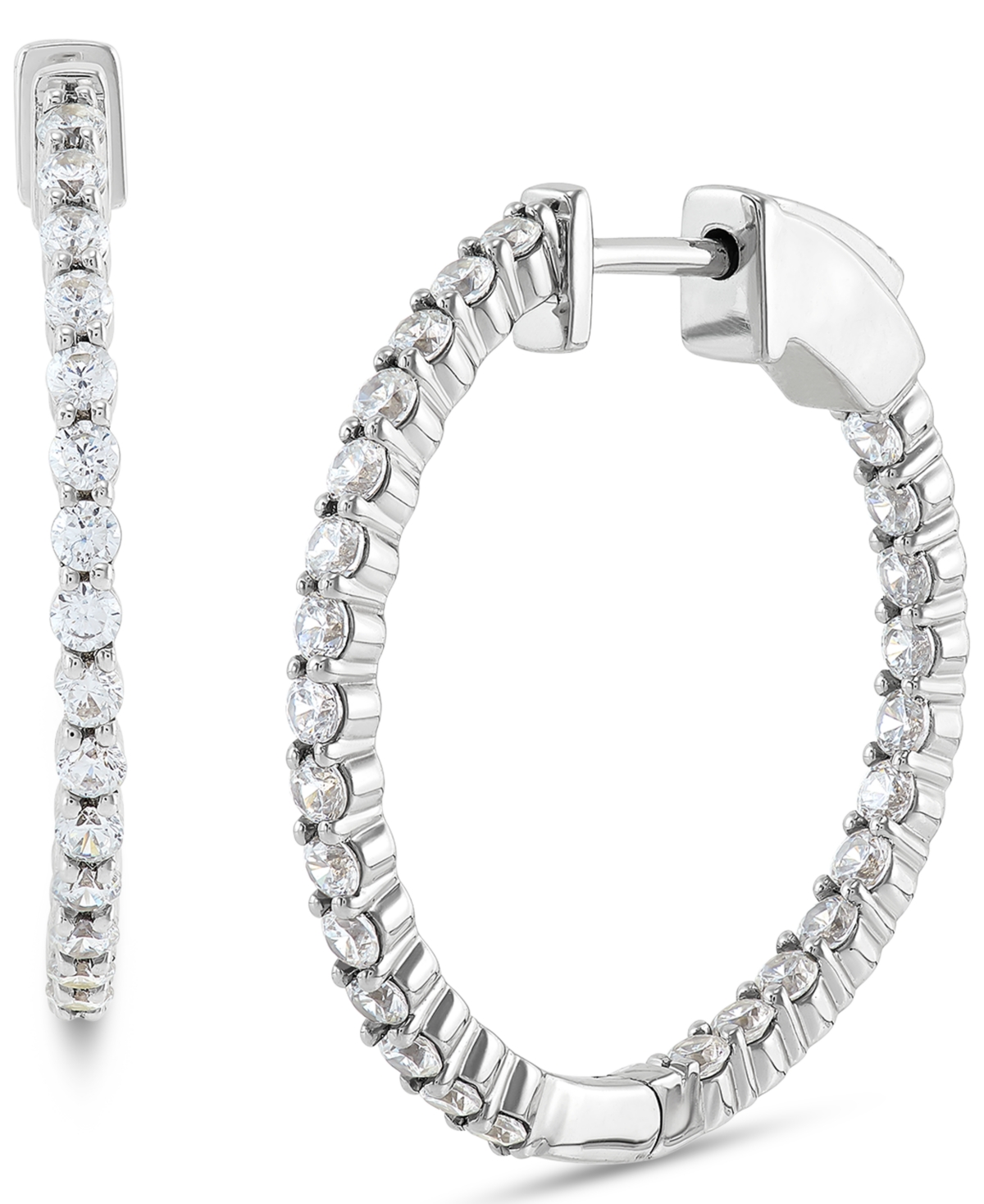 Lab Grown Diamond Small Hoop Earrings (1 ct. t.w.) in 14k White Gold - White Gold